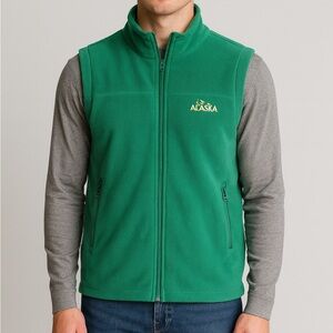 Pure Alaska Unisex Medium Fleece Vest Polyester with Pockets Full Zipper